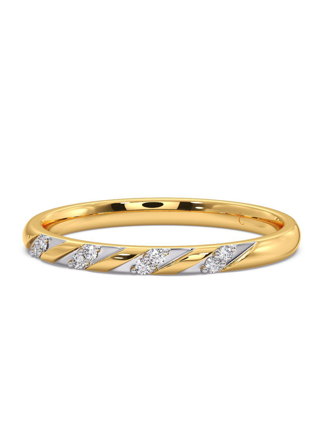 

CANDERE A KALYAN JEWELLERS COMPANY Diamond-Studded 14KT BIS Hallmark Gold Ring-1.5 g
