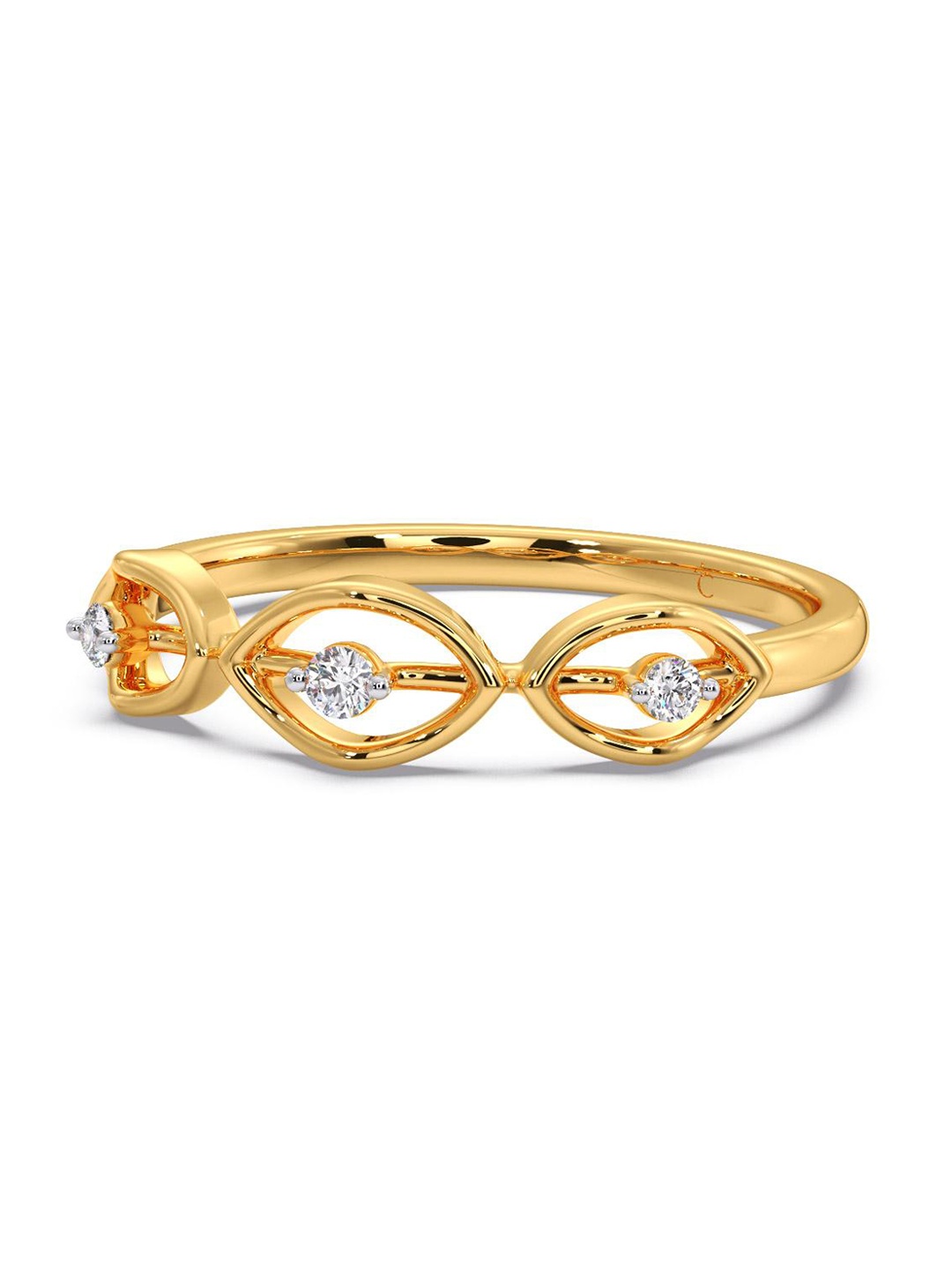

CANDERE A KALYAN JEWELLERS COMPANY Diamond-Studded 14KT Gold Ring - 1.48 gm