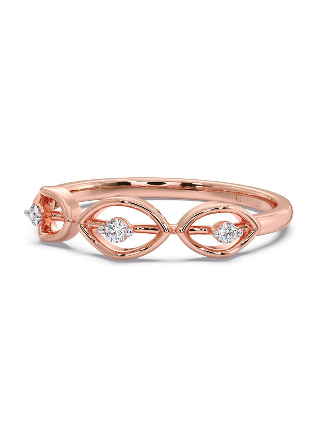 

CANDERE A KALYAN JEWELLERS COMPANY Diamond-Studded 18KT Rose Gold Ring - 1.57 gm
