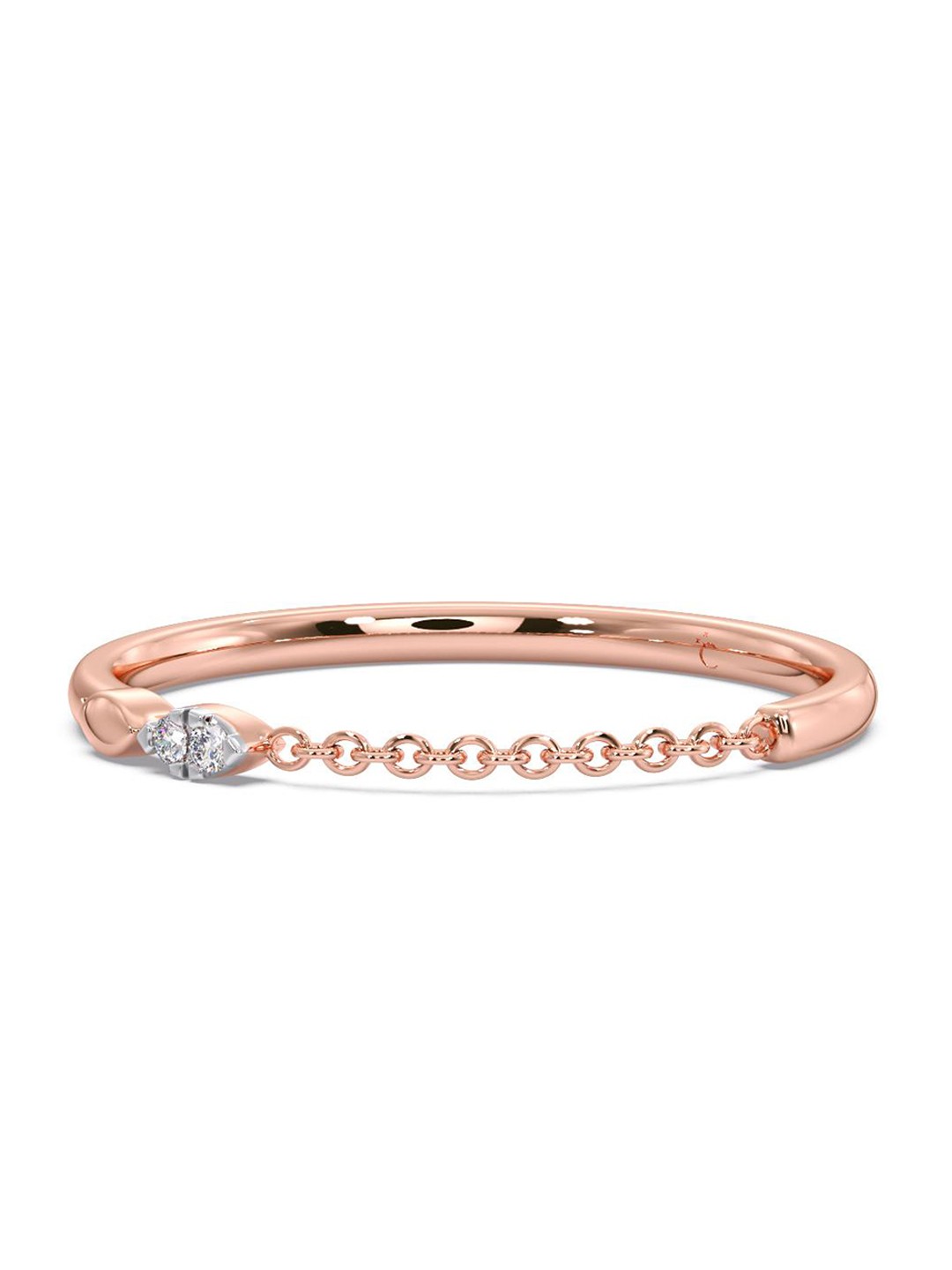 

CANDERE A KALYAN JEWELLERS COMPANY Diamond-Studded 14KT Rose Gold Ring -0.66 g