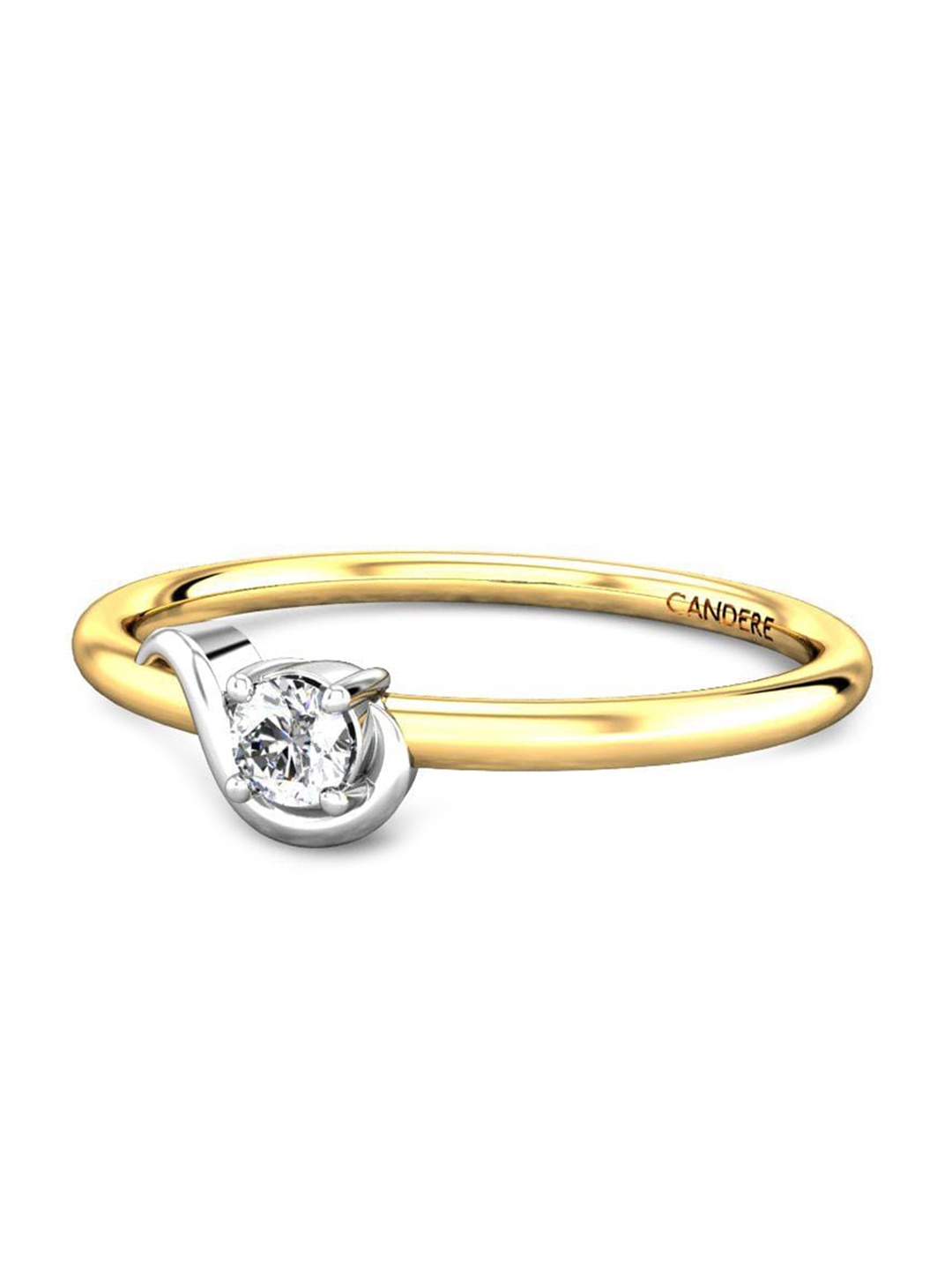 

CANDERE A KALYAN JEWELLERS COMPANY 14KT Gold Diamond Finger Ring-1.09 g