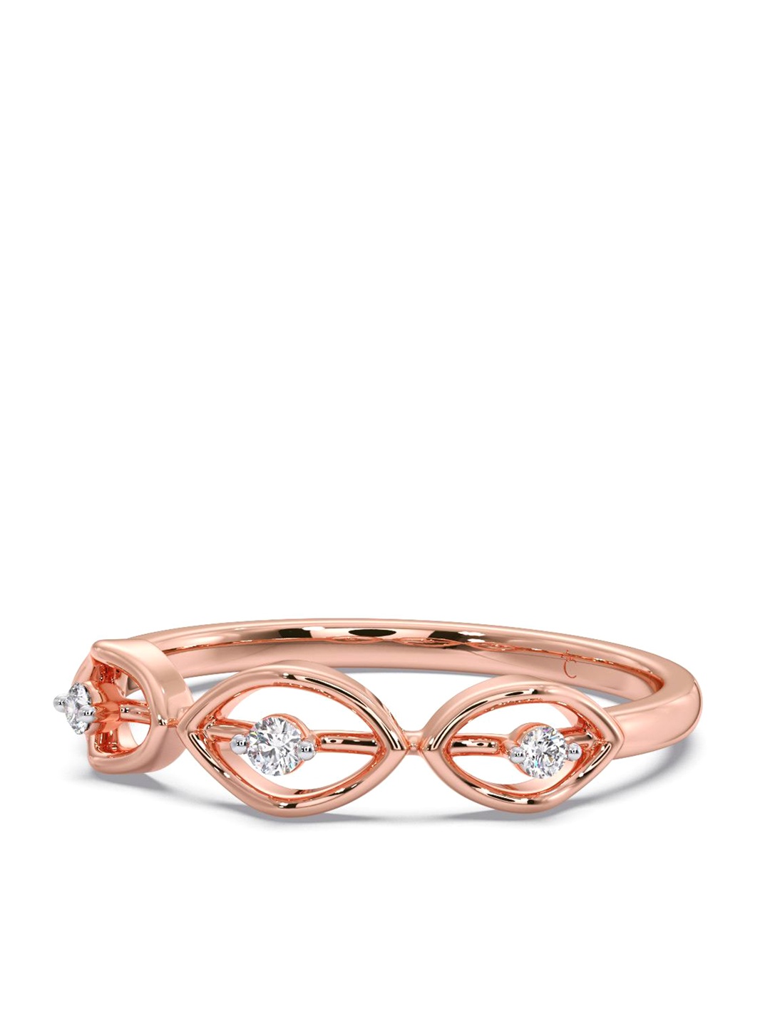 

CANDERE A KALYAN JEWELLERS COMPANY 14KT Rose Gold Diamond Finger Ring-1.3 g