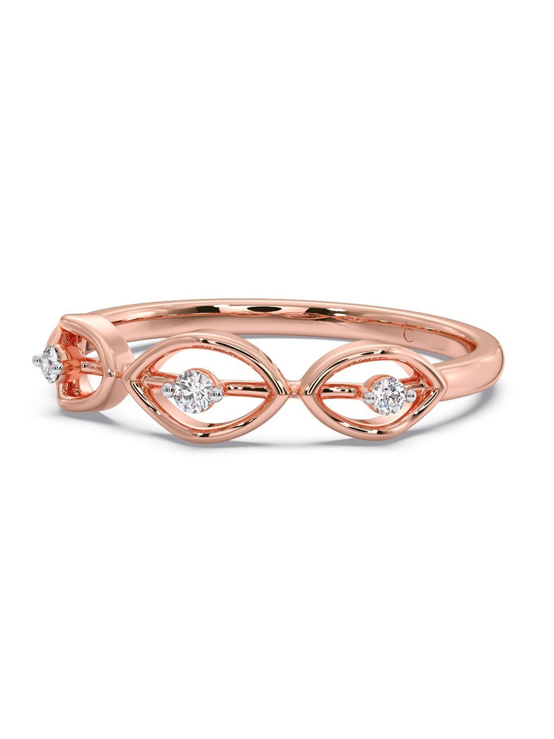 

CANDERE A KALYAN JEWELLERS COMPANY Diamond-Studded 18KT Rose Gold Ring - 1.8 g