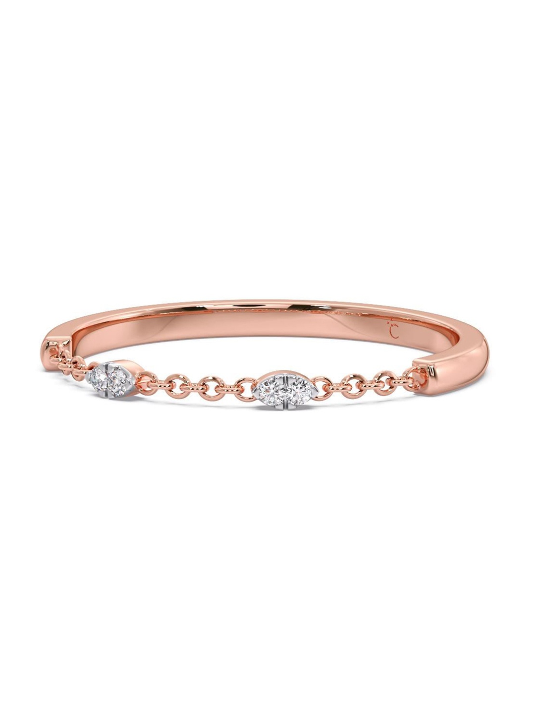 

CANDERE A KALYAN JEWELLERS COMPANY Diamond-Studded 14KT Rose Gold Ring - 0.86 gm