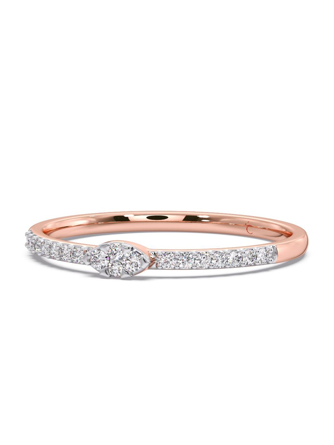 

CANDERE A KALYAN JEWELLERS COMPANY 14KT Rose Gold Diamond Finger Ring-1.06gm