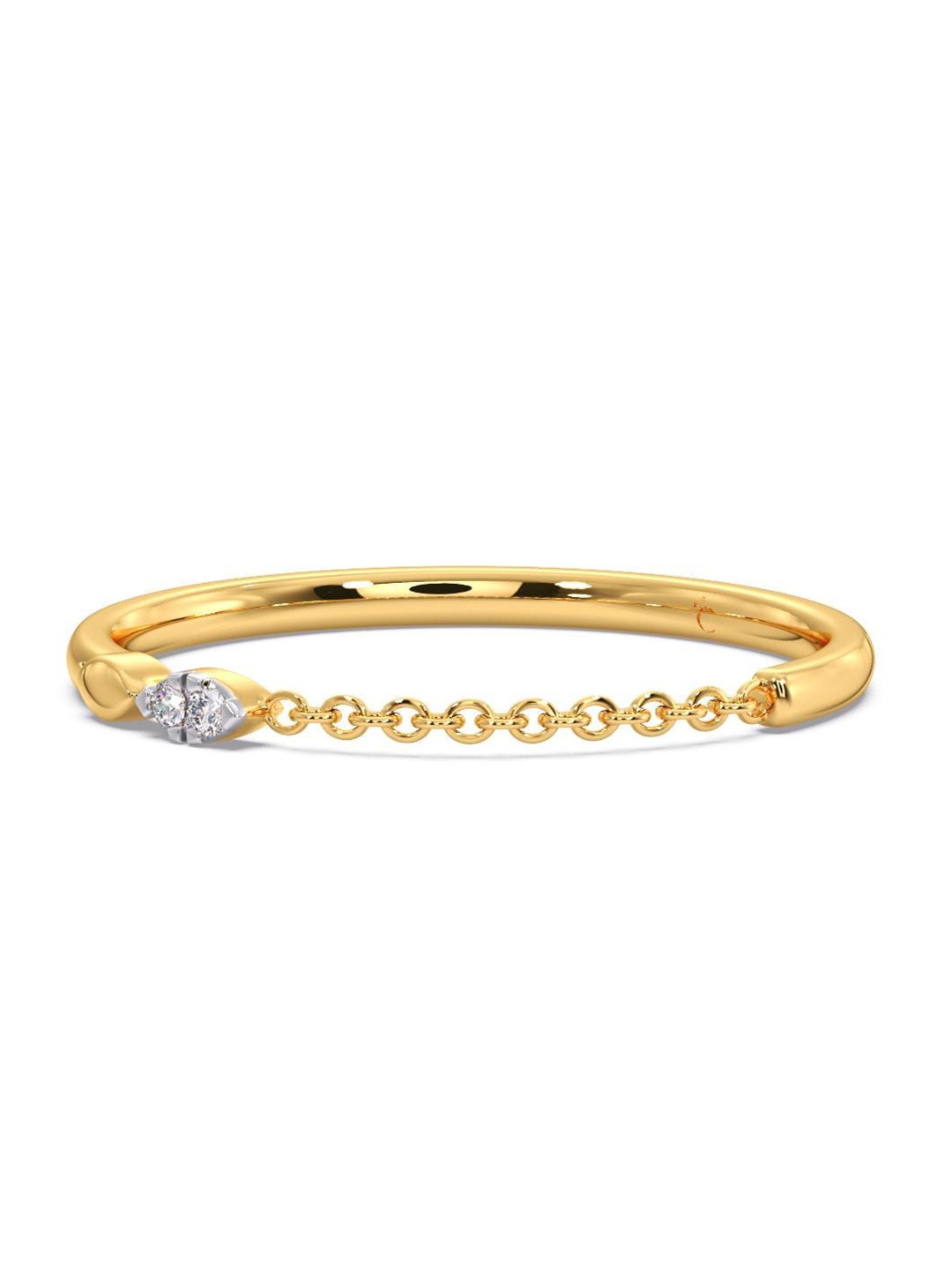 

CANDERE A KALYAN JEWELLERS COMPANY Diamond-Studded 18KT Gold Ring - 0.99 gm