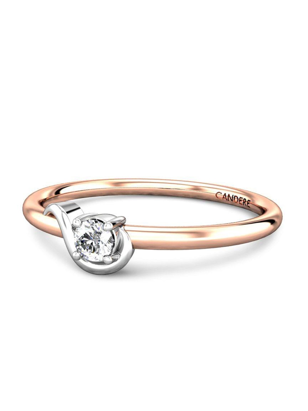 

CANDERE A KALYAN JEWELLERS COMPANY Diamond-Studded 18KT Rose Gold Ring-1.39gm