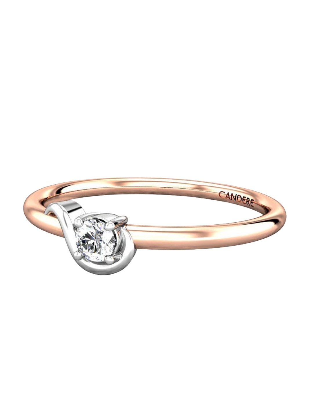 

CANDERE A KALYAN JEWELLERS COMPANY Diamond-Studded 18KT Rose Gold Ring - 1.37 gm