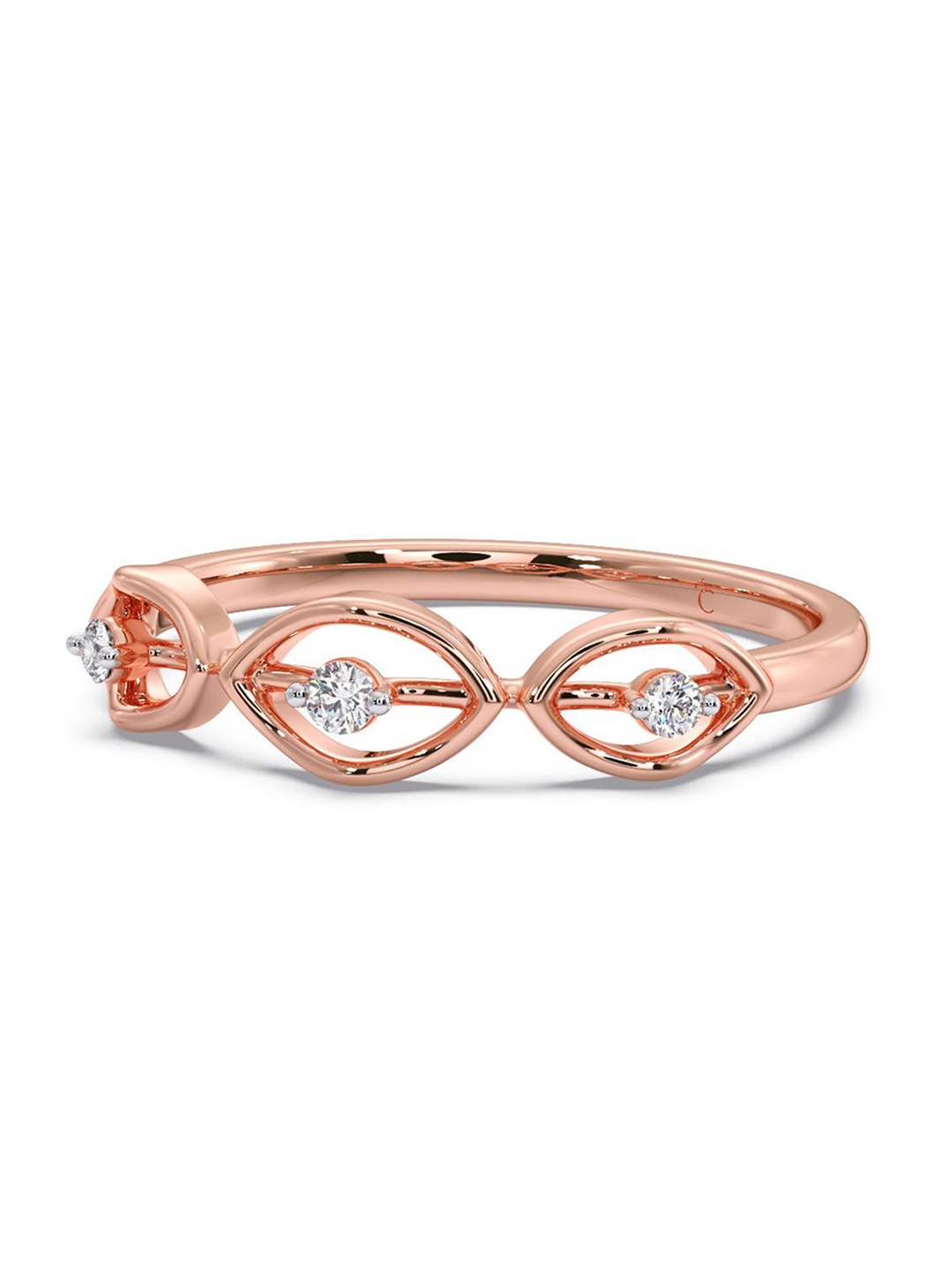 

CANDERE A KALYAN JEWELLERS COMPANY Diamond-Studded 14KT Rose Gold Ring - 1.34 gm