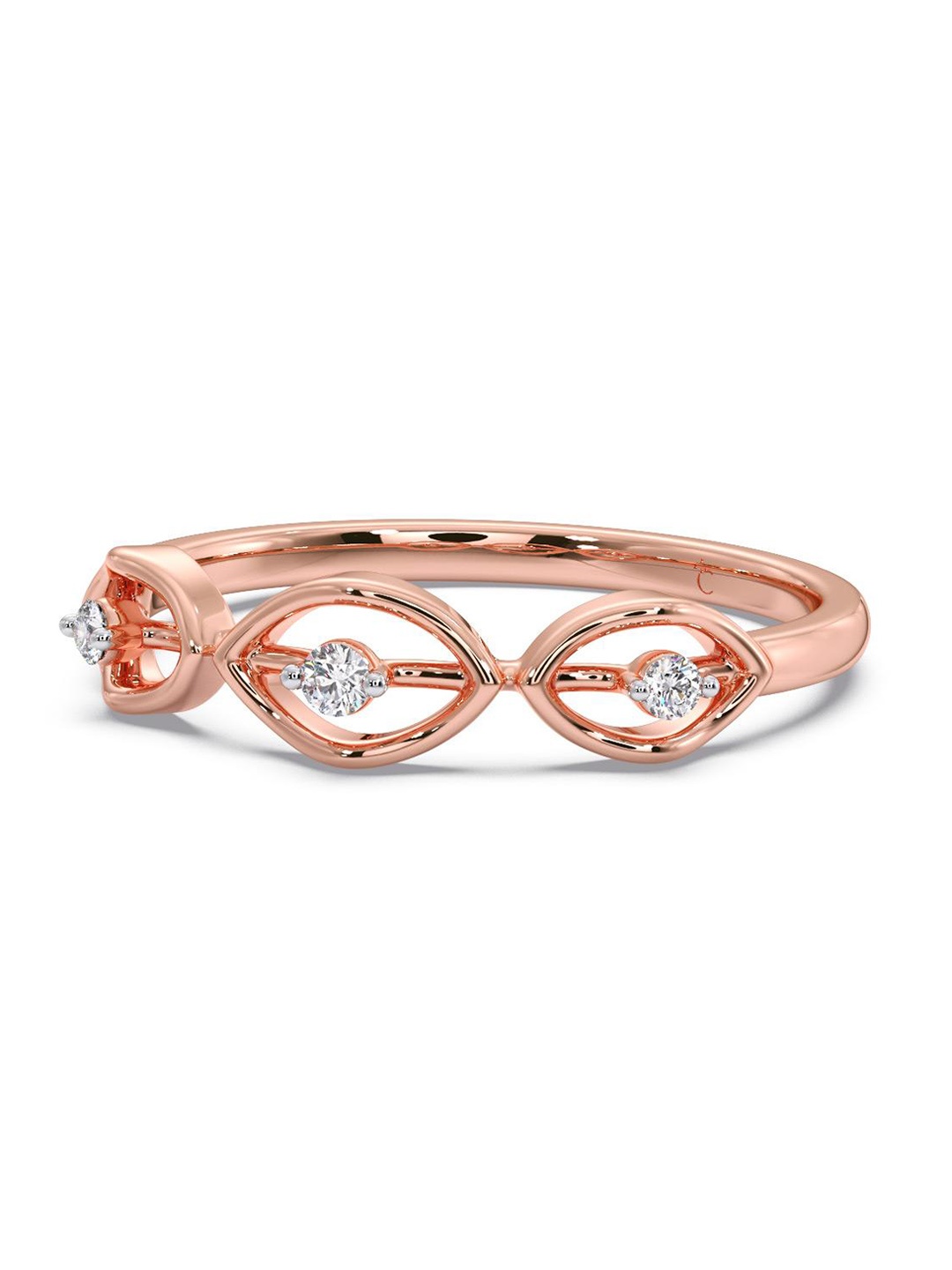 

CANDERE A KALYAN JEWELLERS COMPANY Diamond-Studded 14KT Rose Gold Ring-1.43 g