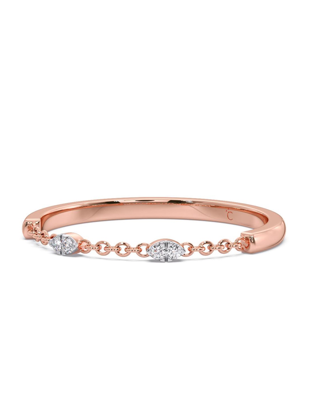 

CANDERE A KALYAN JEWELLERS COMPANY Diamond-Studded 18KT Rose Gold Ring - 0.86 gm