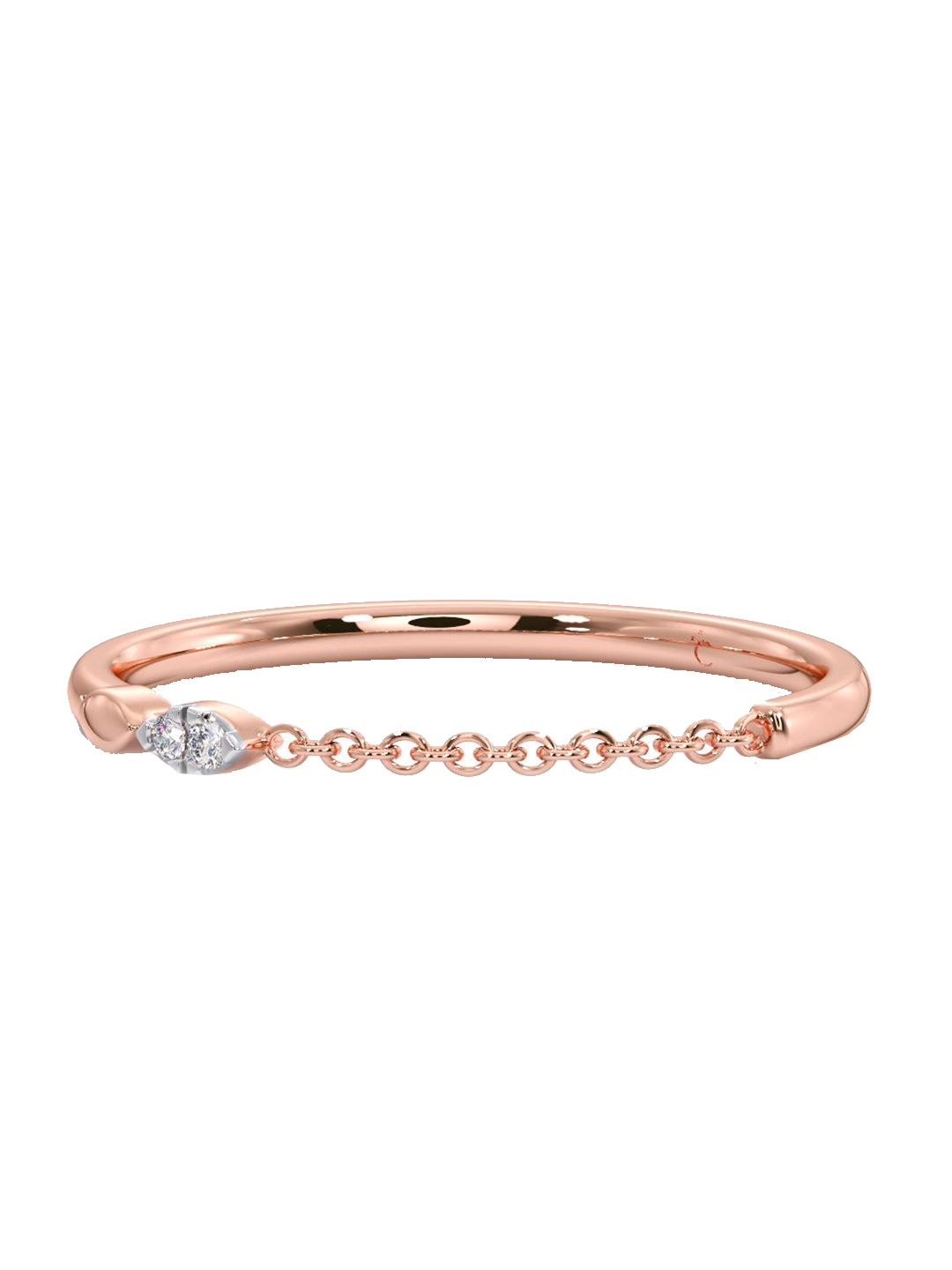 

CANDERE A KALYAN JEWELLERS COMPANY Diamond-Studded 18KT Rose Gold Ring - 0.75 g