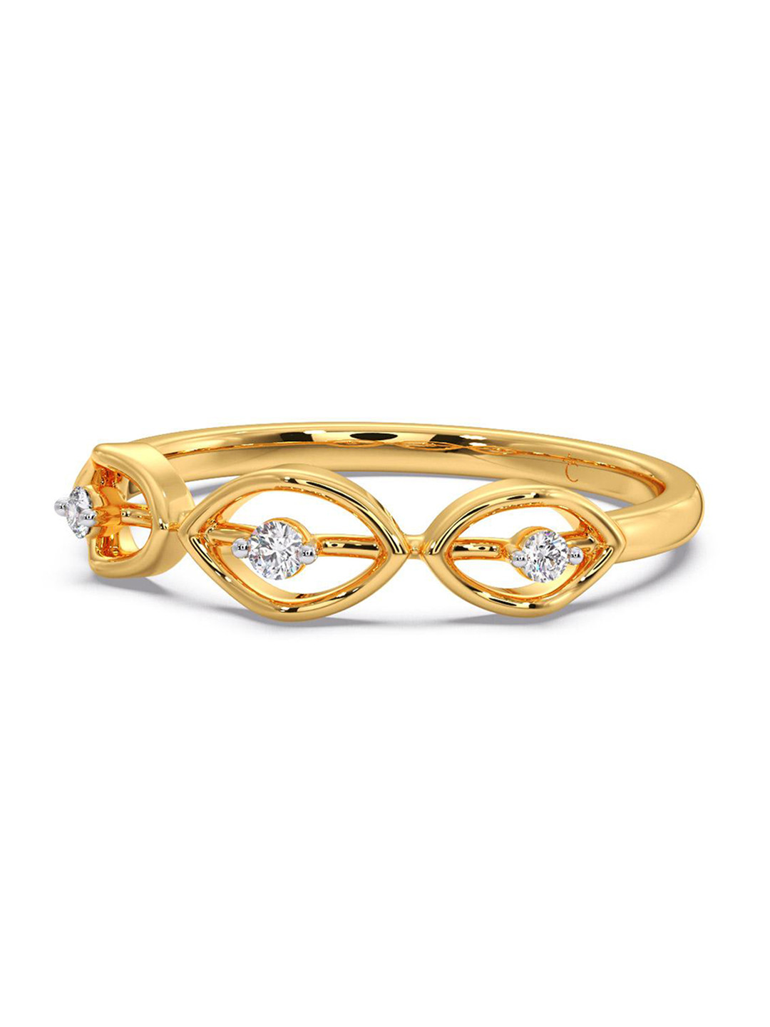 

CANDERE A KALYAN JEWELLERS COMPANY 14KT Gold Diamond Finger Ring-1.26gm