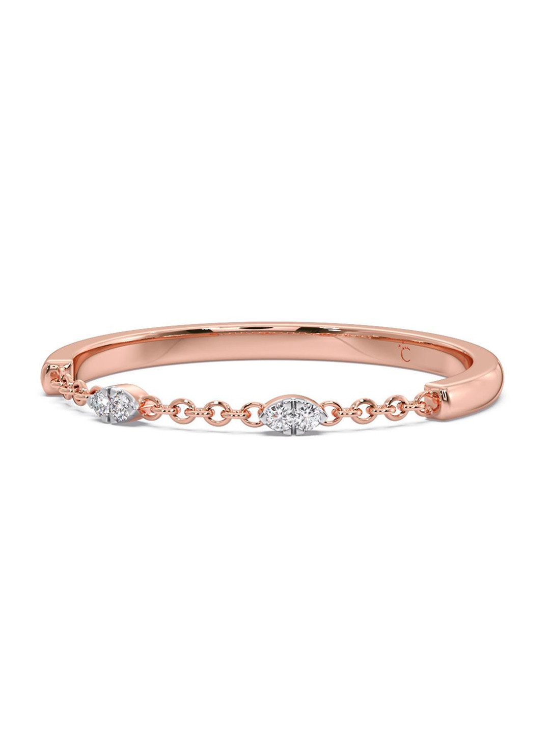 

CANDERE A KALYAN JEWELLERS COMPANY Diamond-Studded 18KT Rose Gold Ring - 0.83 g