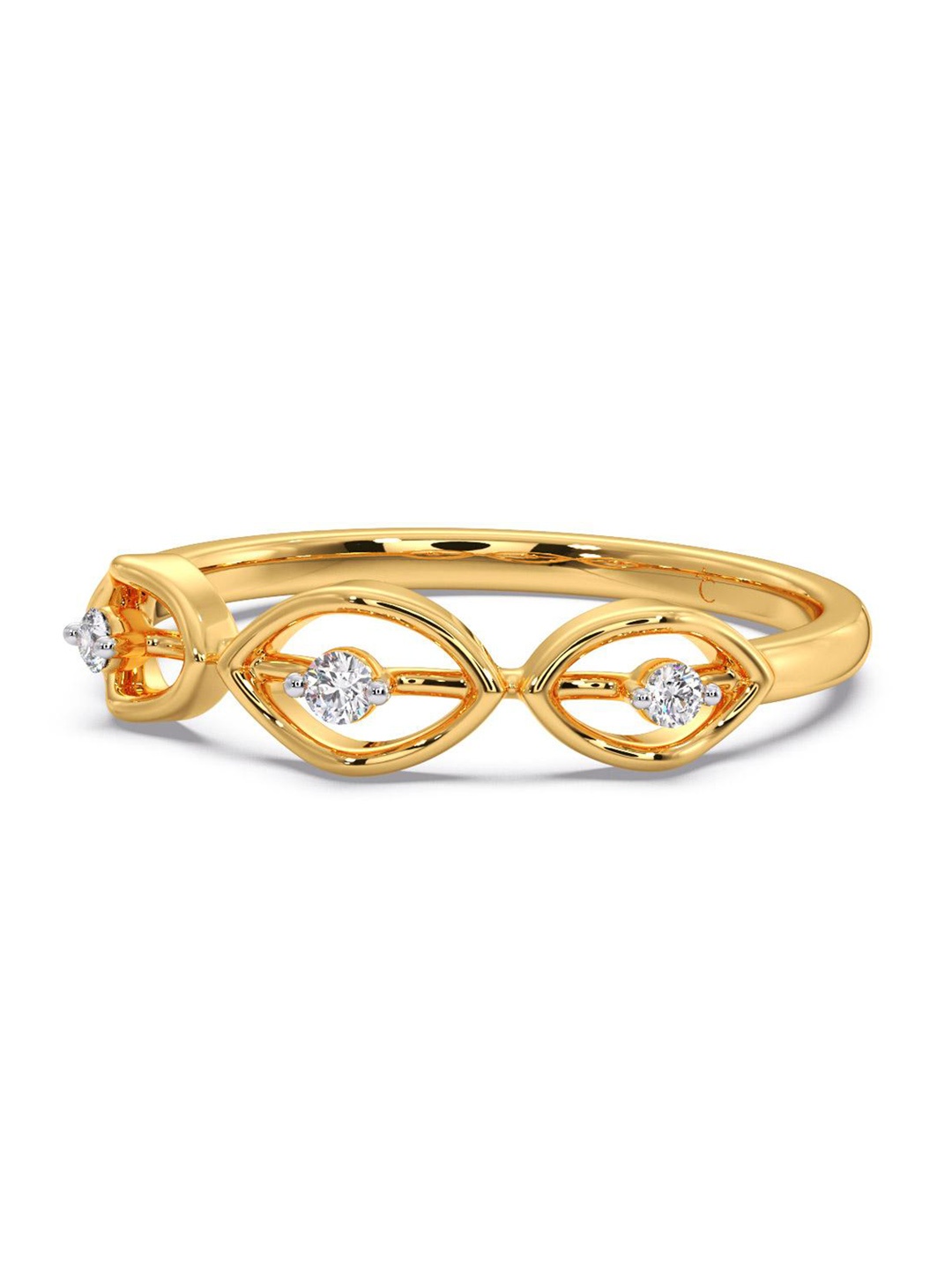 

CANDERE A KALYAN JEWELLERS COMPANY 14KT Gold Diamond Finger Ring-1.4gm