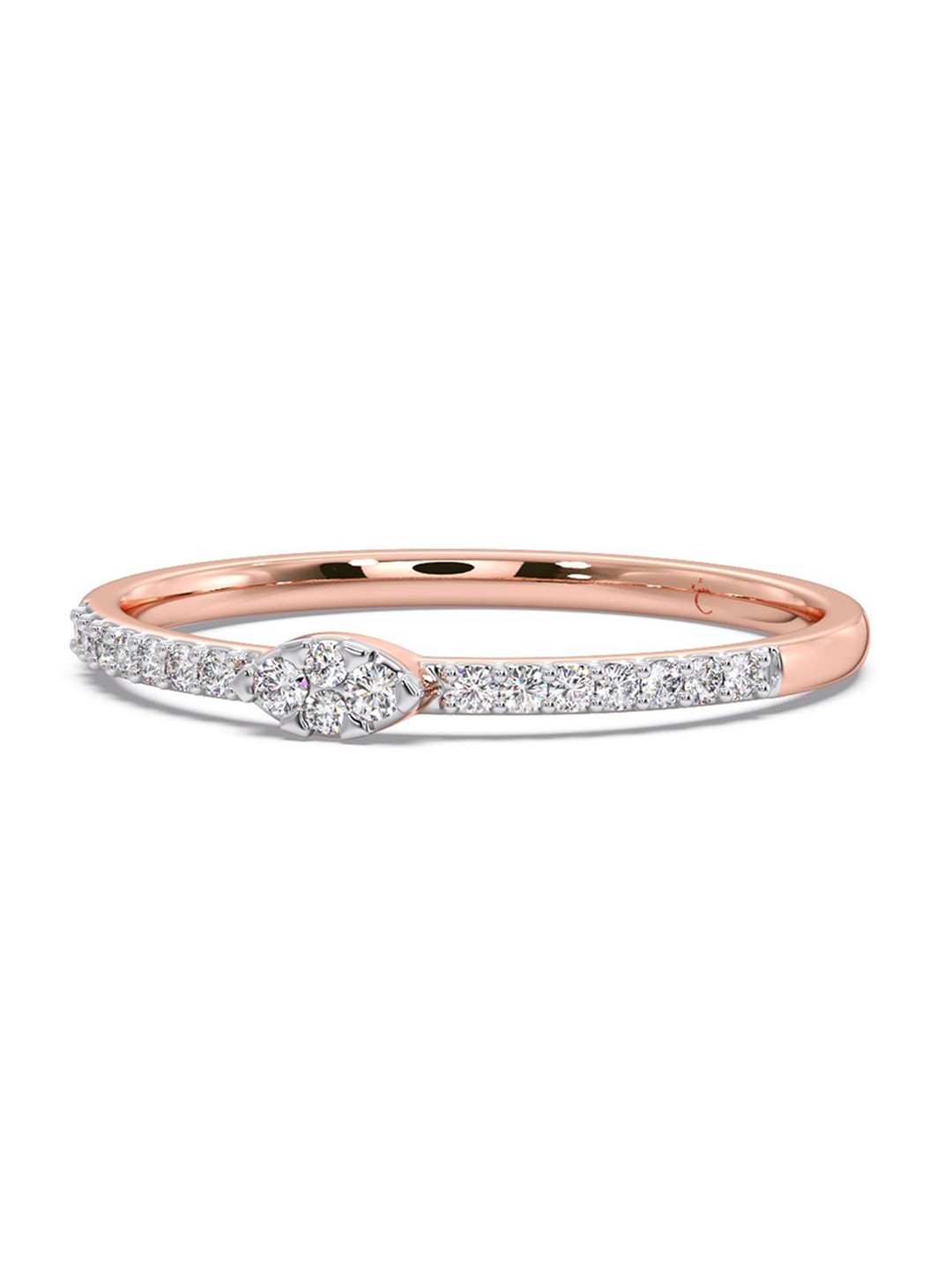 

CANDERE A KALYAN JEWELLERS COMPANY Diamond-Studded 14KT Rose Gold Ring - 1.04 gm