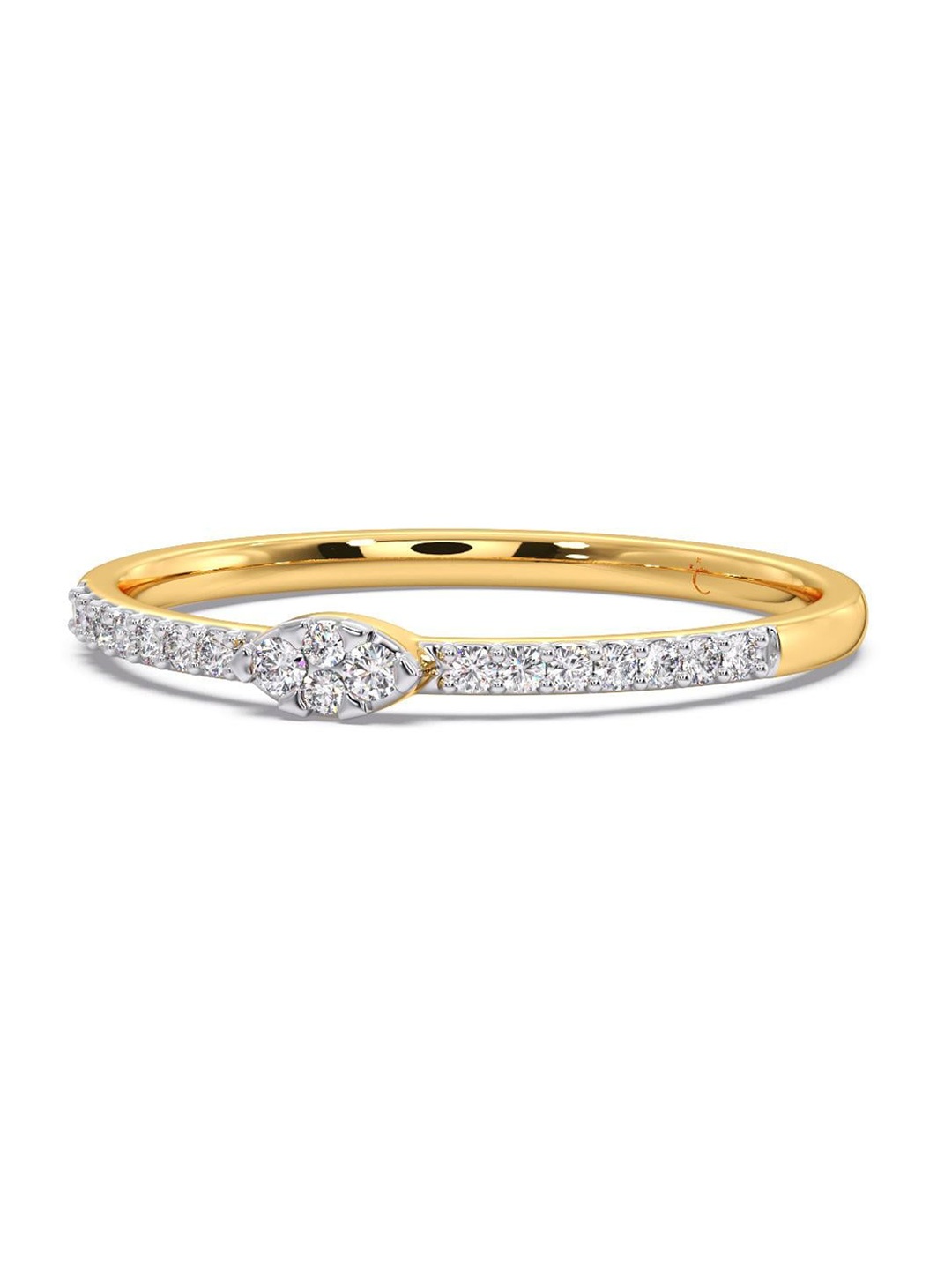 

CANDERE A KALYAN JEWELLERS COMPANY 14KT Gold Diamond Finger Ring-0.95 g