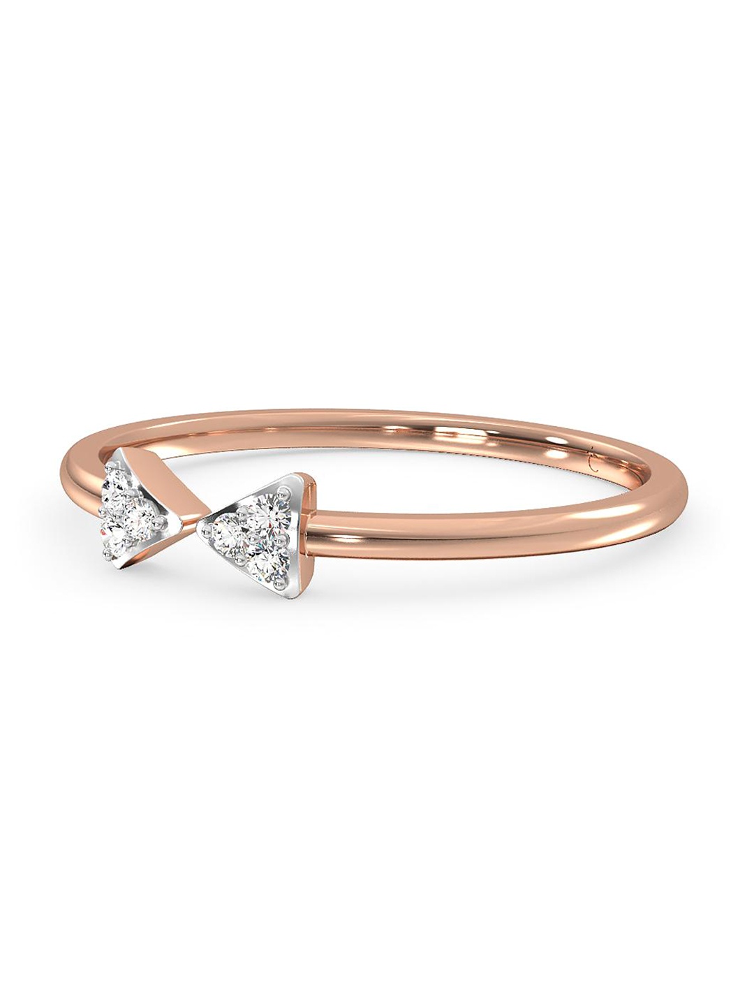 

CANDERE A KALYAN JEWELLERS COMPANY 18KT Rose Gold Diamond Finger Ring 1.29 g