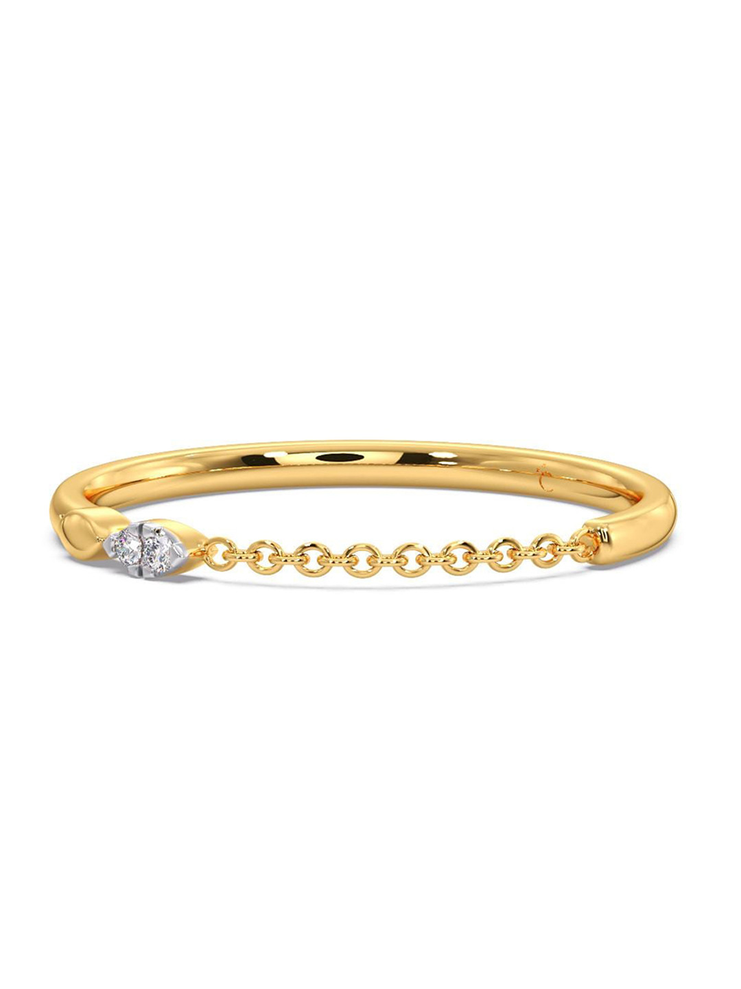 

CANDERE A KALYAN JEWELLERS COMPANY Diamond-Studded 14KT BIS Hallmark Gold Ring-0.68 g
