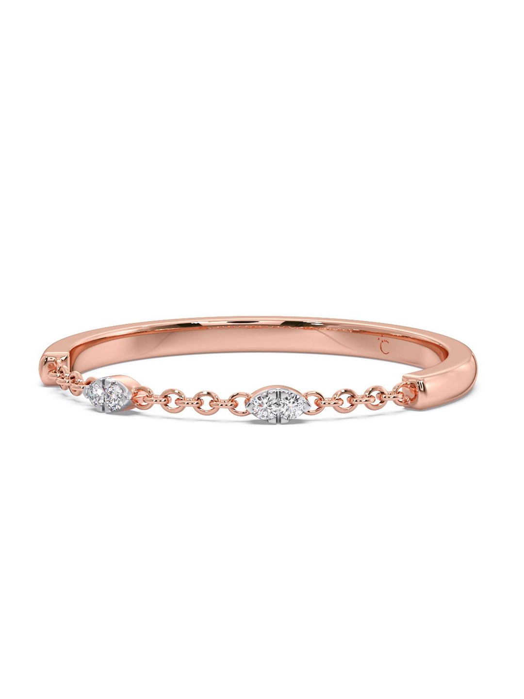 

CANDERE A KALYAN JEWELLERS COMPANY 18KT Rose Gold Diamond Finger Ring-0.83gm