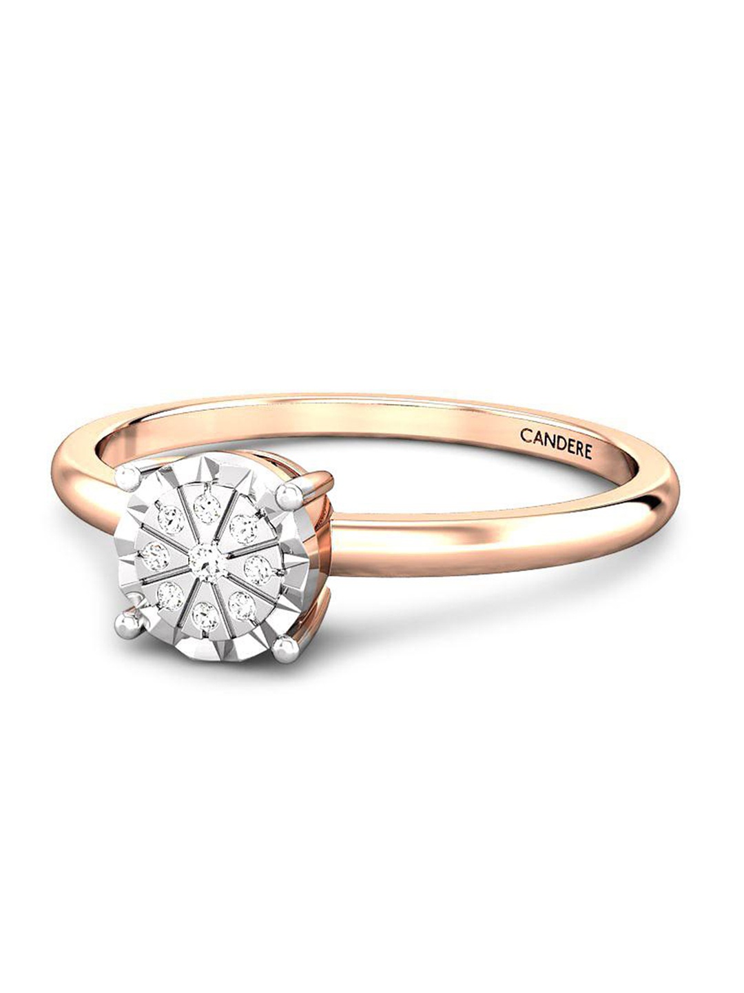 

CANDERE A KALYAN JEWELLERS COMPANY 14KT Rose Gold Diamond Finger Ring-1.73gm