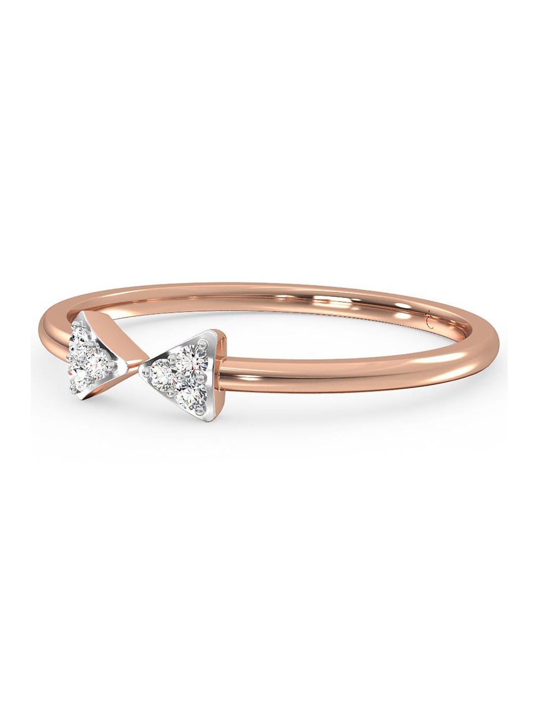 

CANDERE A KALYAN JEWELLERS COMPANY Diamond-Studded 14KT Rose Gold Ring - 0.96 g
