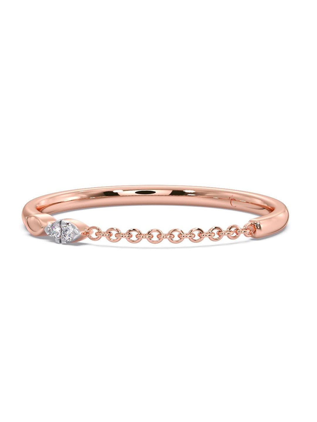 

CANDERE A KALYAN JEWELLERS COMPANY Diamond-Studded 18KT Rose Gold Ring - 0.82 g