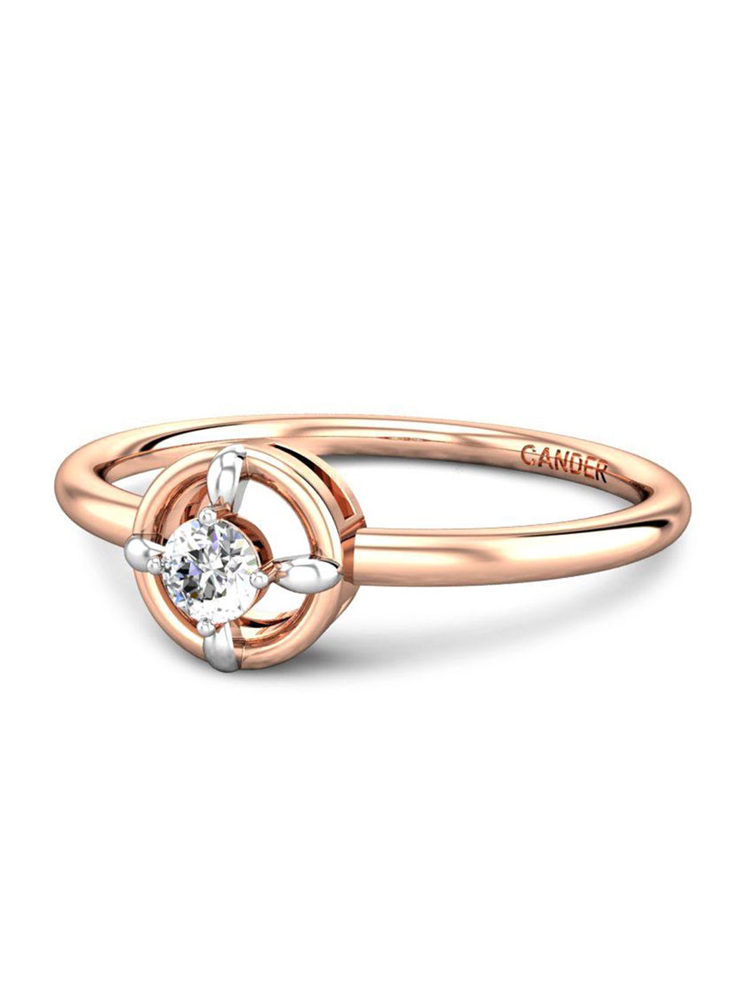 

CANDERE A KALYAN JEWELLERS COMPANY Diamond-Studded 18KT Rose Gold Ring - 1.27 gm