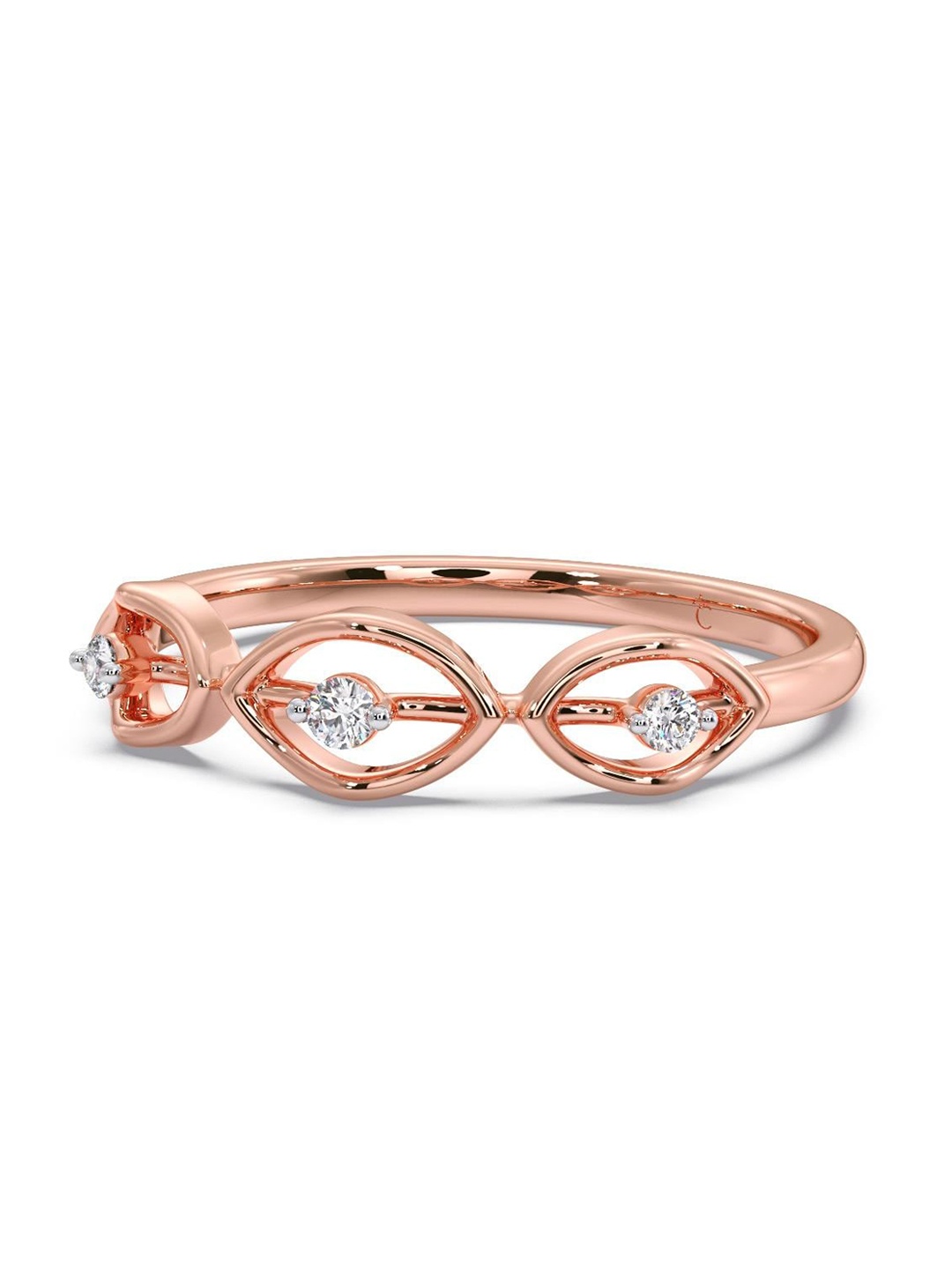 

CANDERE A KALYAN JEWELLERS COMPANY Diamond-Studded 14KT Rose Gold Ring - 1.54 gm