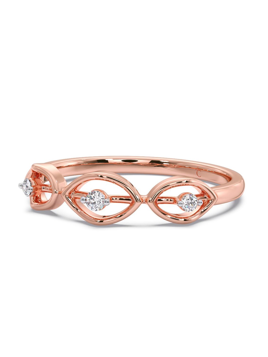 

CANDERE A KALYAN JEWELLERS COMPANY Diamond-Studded 18KT Rose Gold Ring-1.63gm