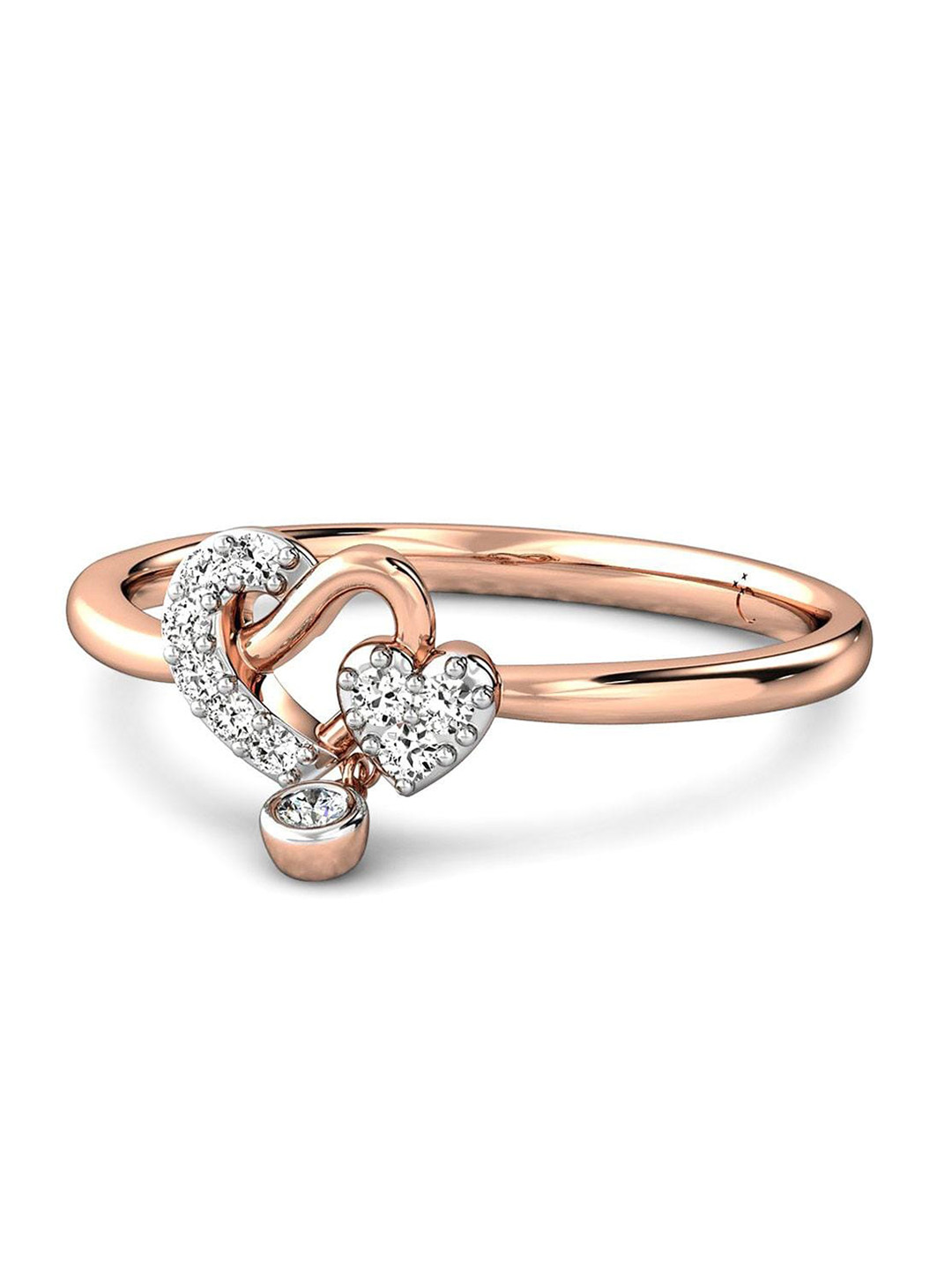 

CANDERE A KALYAN JEWELLERS COMPANY 14KT Rose Gold Diamond Finger Ring-1.37gm