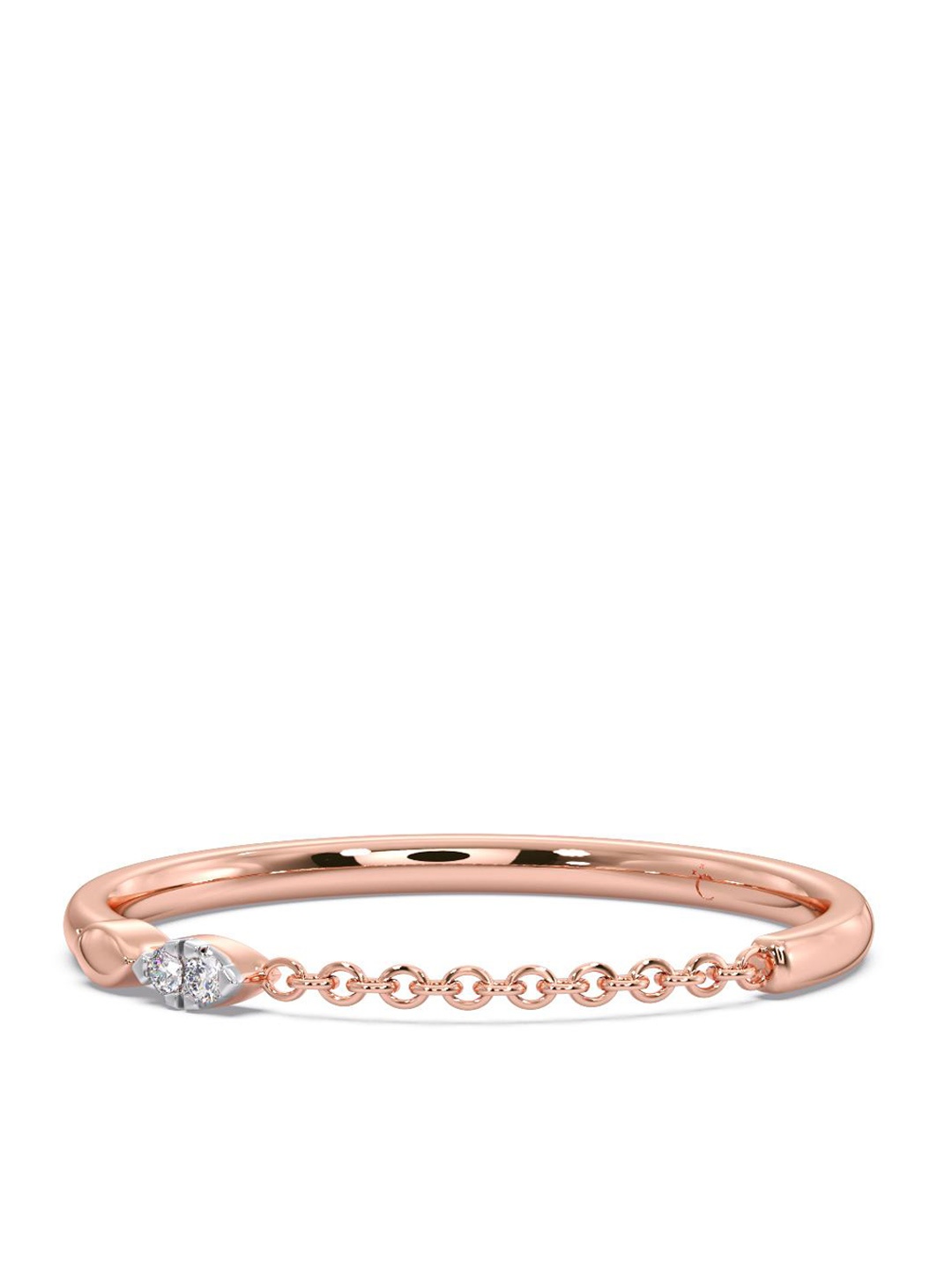 

CANDERE A KALYAN JEWELLERS COMPANY 18KT Rose Gold Diamond Finger Ring-0.87 g