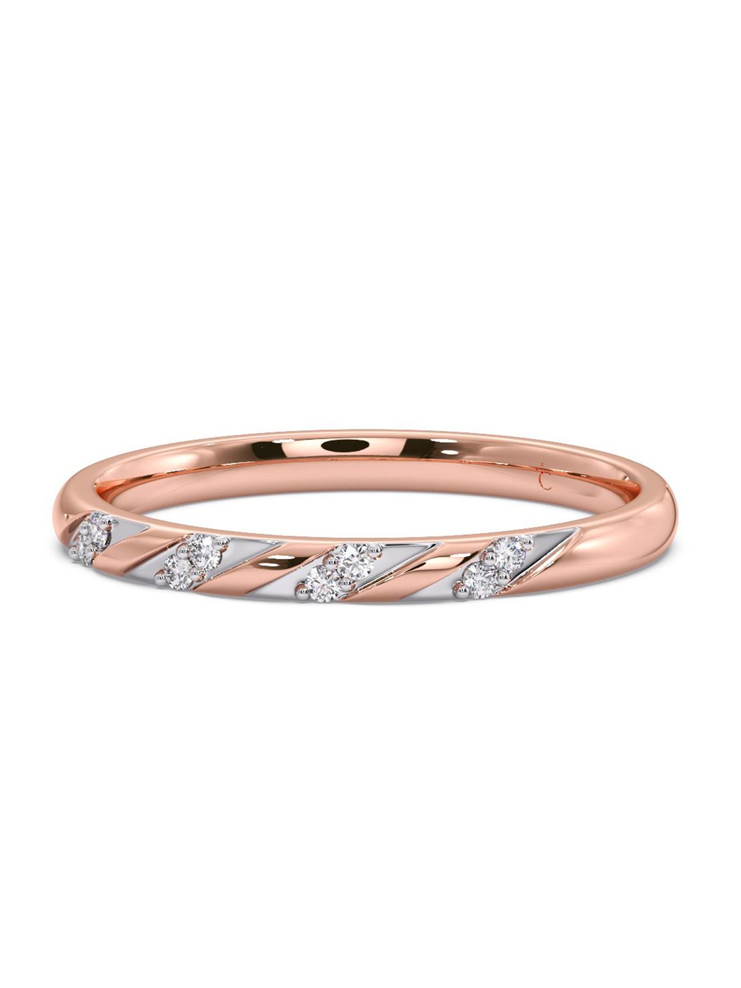

CANDERE A KALYAN JEWELLERS COMPANY Diamond-Studded 18KT Rose Gold Ring - 1.94 gm
