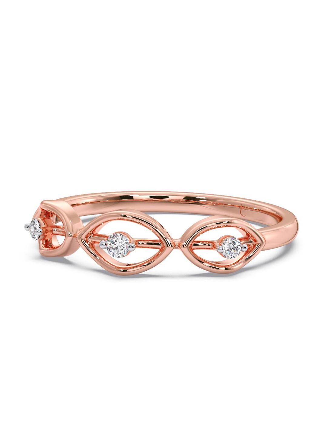 

CANDERE A KALYAN JEWELLERS COMPANY Diamond-Studded 18KT Rose Gold Ring - 1.37 g