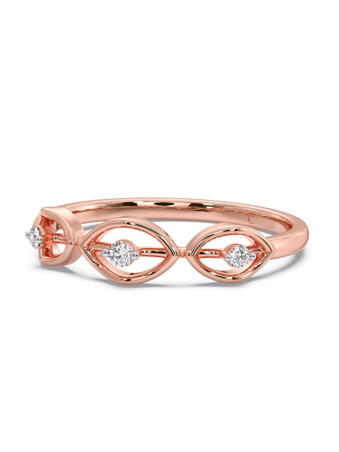 

CANDERE A KALYAN JEWELLERS COMPANY Diamond-Studded 14KT Rose Gold Ring - 1.21gm