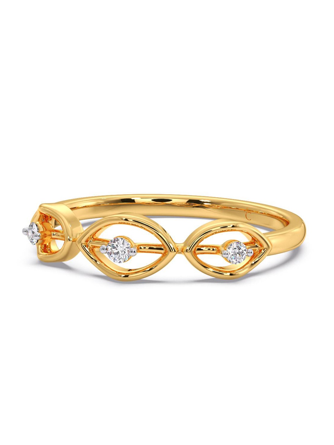 

CANDERE A KALYAN JEWELLERS COMPANY Diamond-Studded 14KT Gold Ring -1.38 g