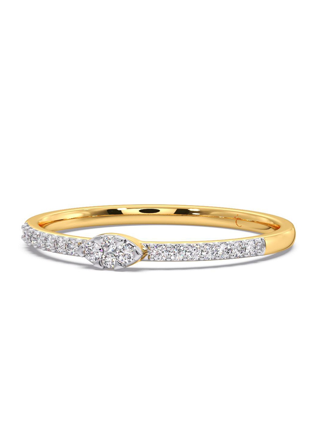 

CANDERE A KALYAN JEWELLERS COMPANY 14KT Gold Diamond Finger Ring-0.98gm