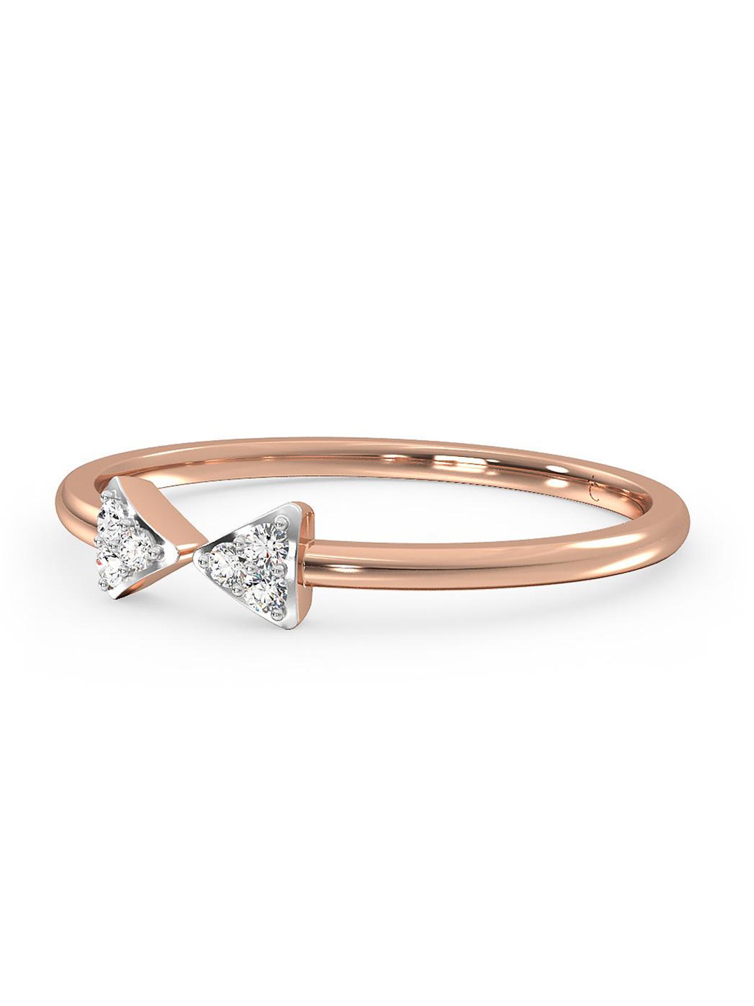 

CANDERE A KALYAN JEWELLERS COMPANY Diamond-Studded 14KT Rose Gold Ring - 1.14 g