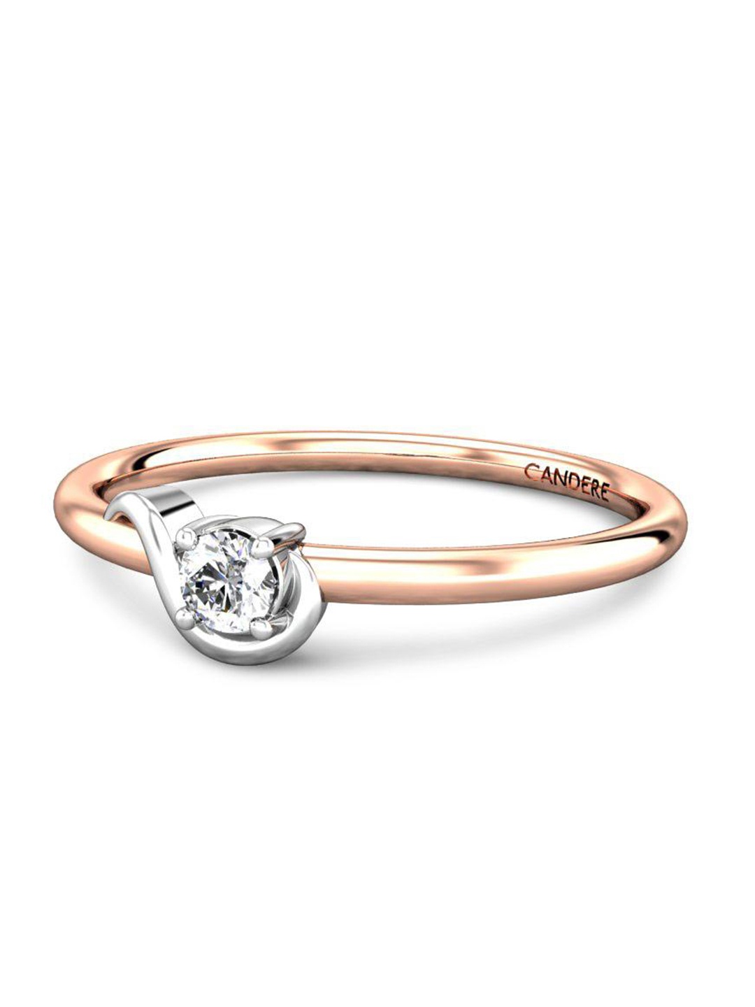 

CANDERE A KALYAN JEWELLERS COMPANY Diamond-Studded 14KT Rose Gold Ring- 0.89 gm