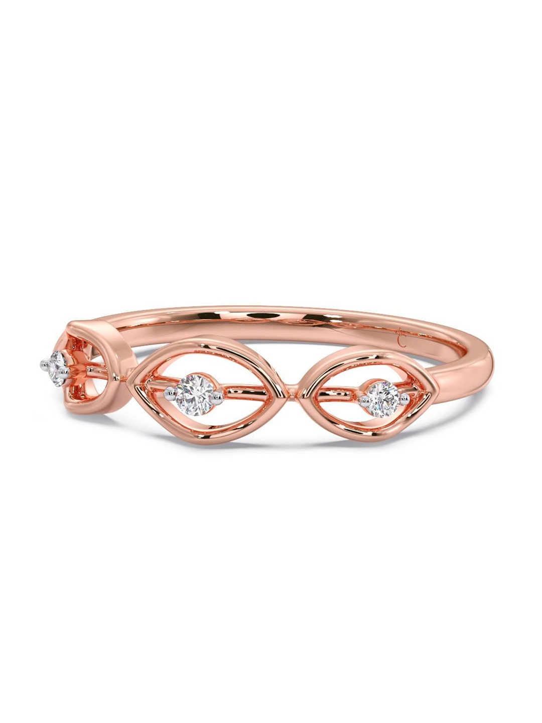 

CANDERE A KALYAN JEWELLERS COMPANY Diamond-Studded 14KT Rose Gold Ring - 1.53 gm