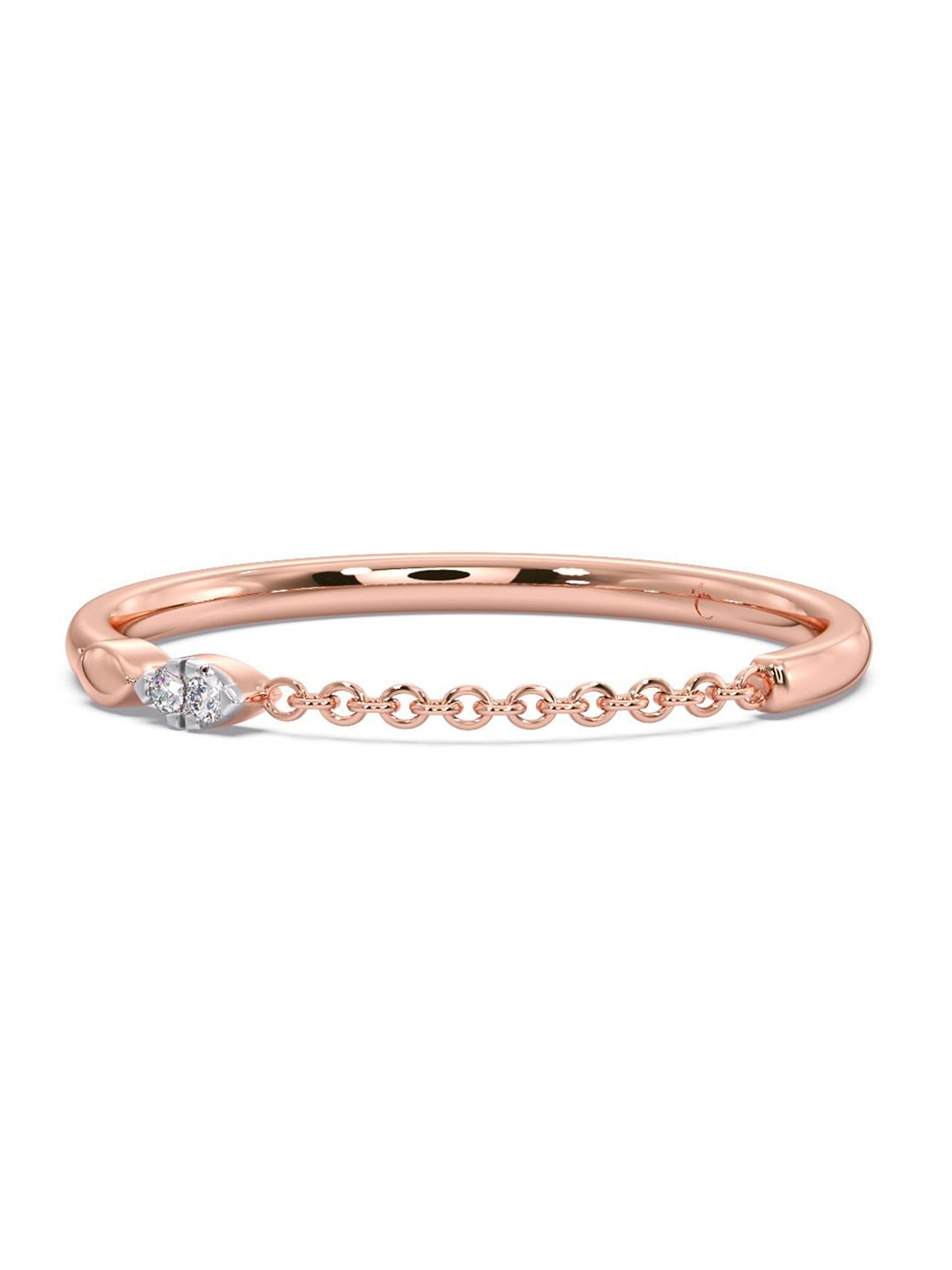 

CANDERE A KALYAN JEWELLERS COMPANY Diamond-Studded 18KT Rose Gold Ring 0.72 g
