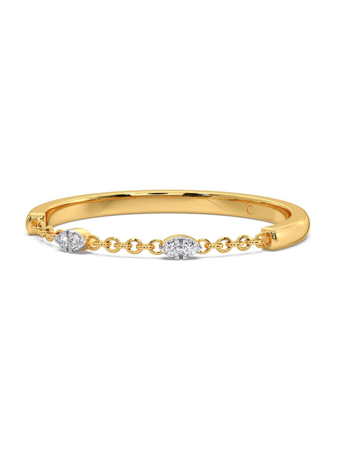 

CANDERE A KALYAN JEWELLERS COMPANY Diamond-Studded 14KT Gold Ring - 0.89 gm