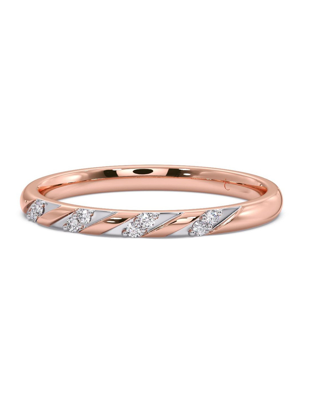 

CANDERE A KALYAN JEWELLERS COMPANY 18KT Rose Gold Diamond Finger Ring-2.21 gm