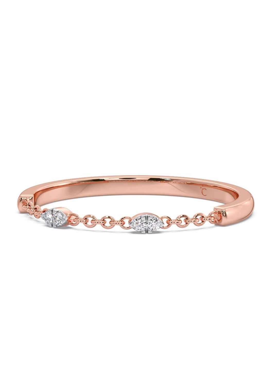 

CANDERE A KALYAN JEWELLERS COMPANY Diamond-Studded 14KT Rose Gold Ring - 0.89 gm