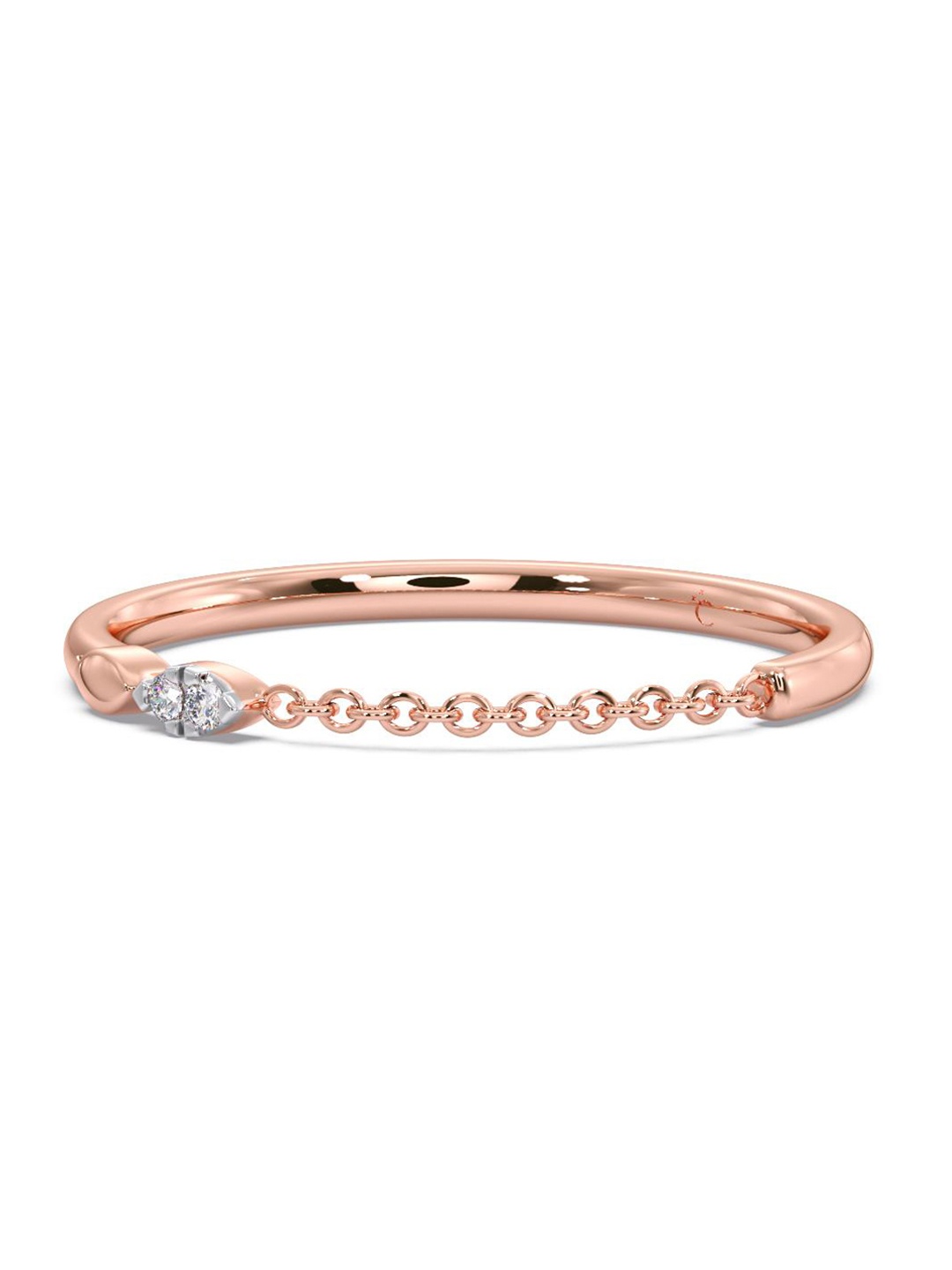 

CANDERE A KALYAN JEWELLERS COMPANY Diamond-Studded 18KT Rose Gold Ring -0.69 g