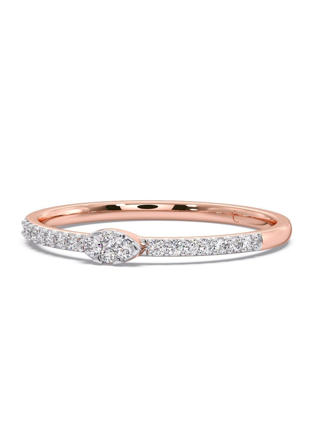 

CANDERE A KALYAN JEWELLERS COMPANY Diamond-Studded 18KT Rose Gold Ring - 1.34gm