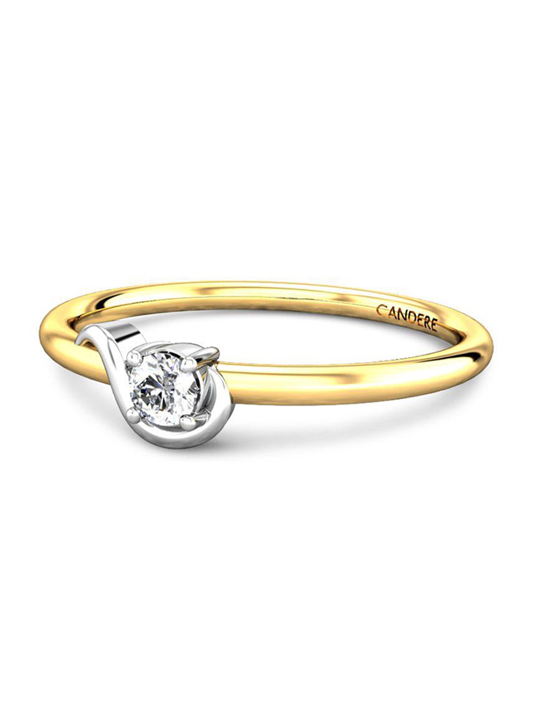 

CANDERE A KALYAN JEWELLERS COMPANY Men Diamond-Studded 14KT Gold Ring - 1.03 gm