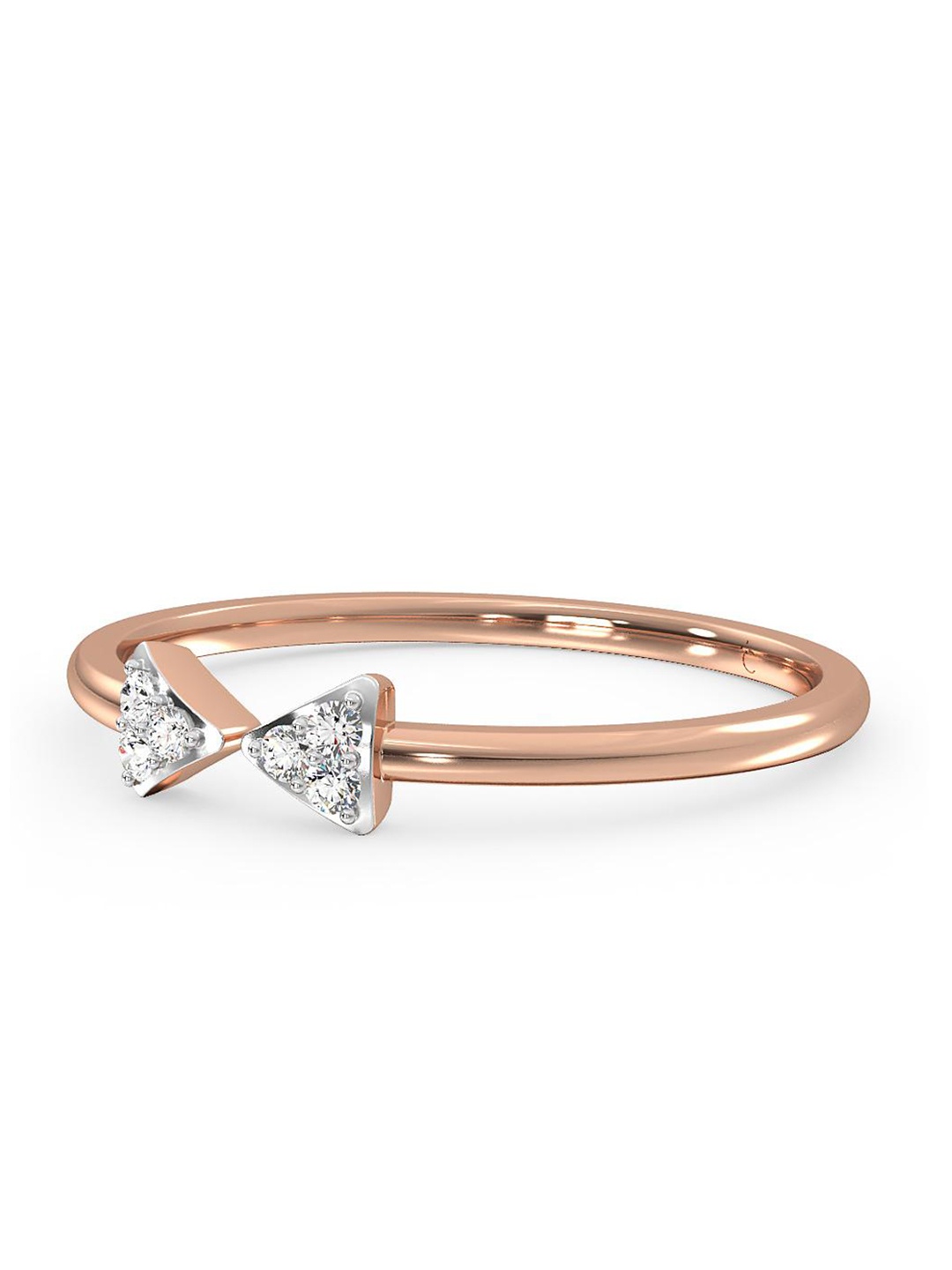 

CANDERE A KALYAN JEWELLERS COMPANY Diamond-Studded 18KT Rose Gold Ring - 1.39 g