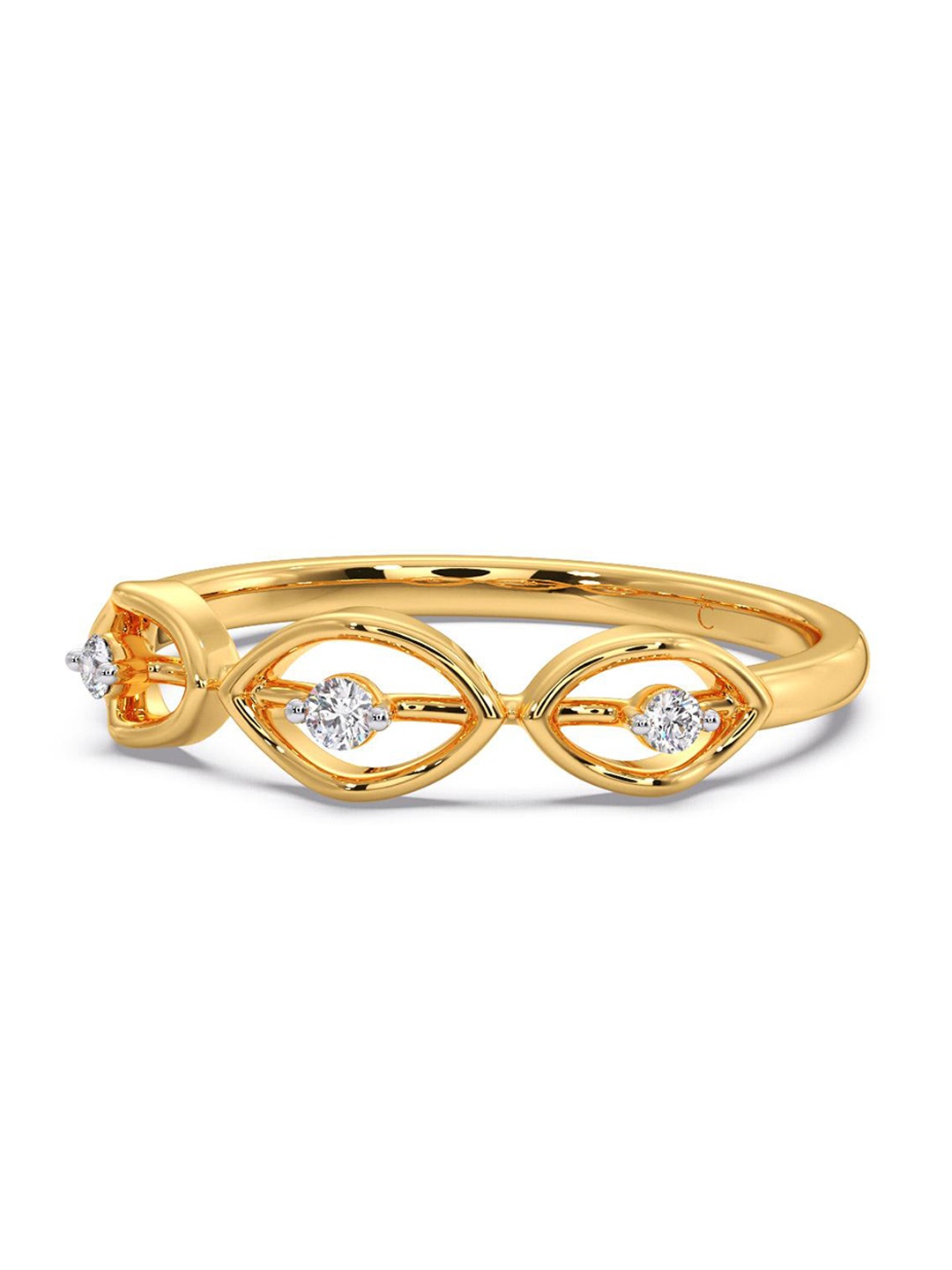 

CANDERE A KALYAN JEWELLERS COMPANY Diamond-Studded 14KT Gold Ring -1.3 g, Yellow