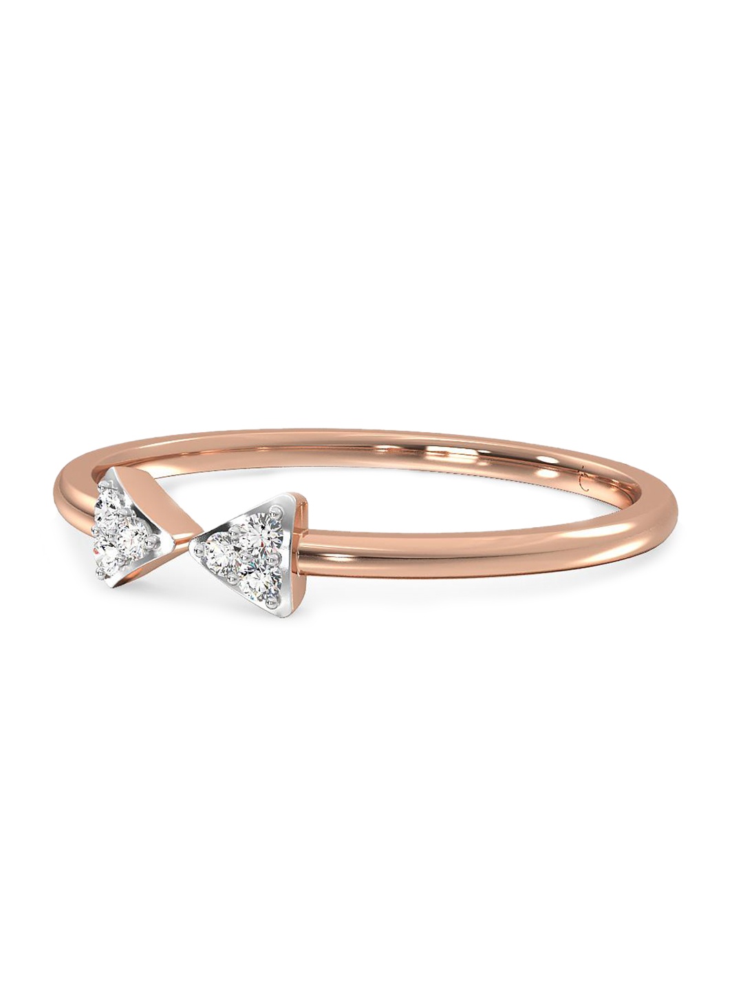

CANDERE A KALYAN JEWELLERS COMPANY Diamond-Studded 18KT Rose Gold Ring - 1.41 g